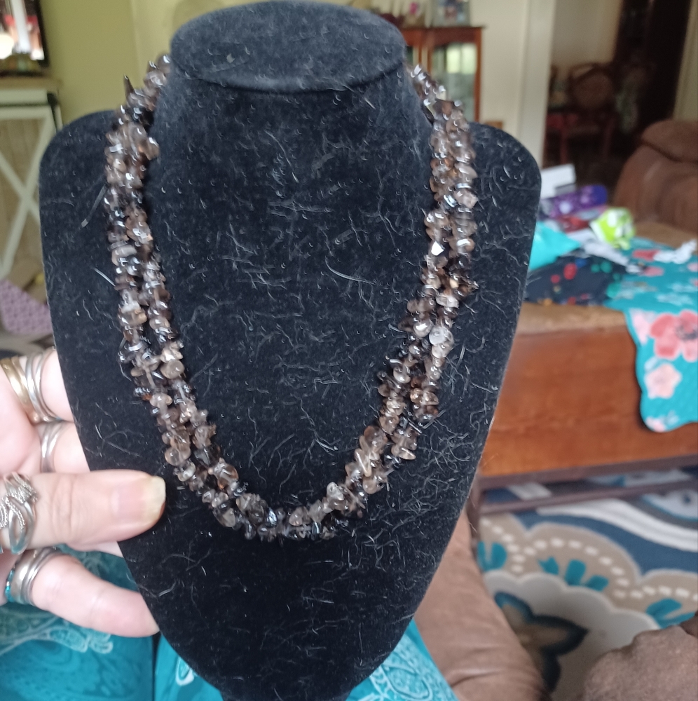 Black Quartz 32 Inch Necklace